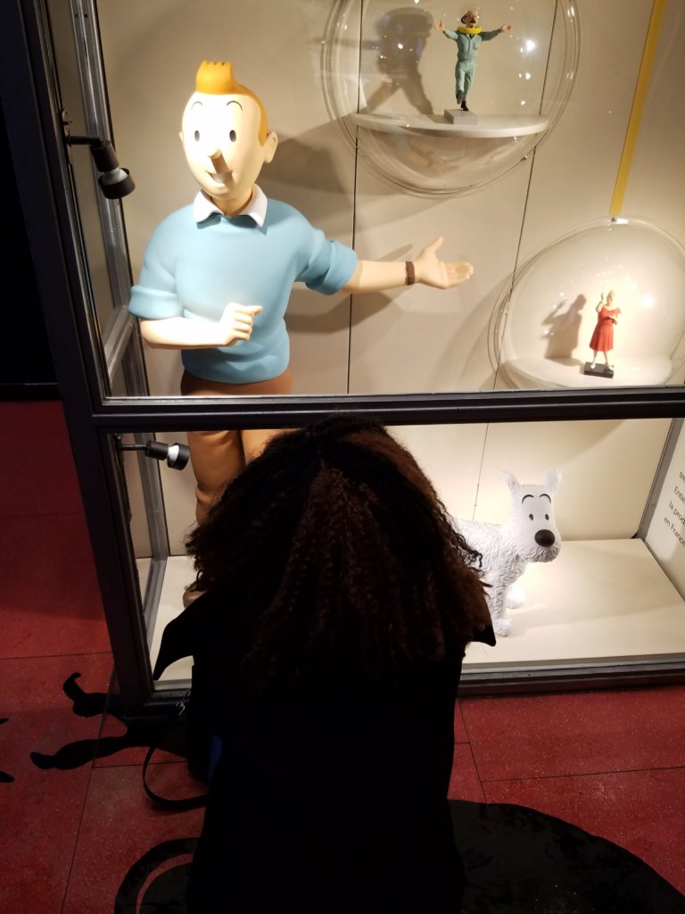 At the Tintin Museum while spending 24 hours in Brussels