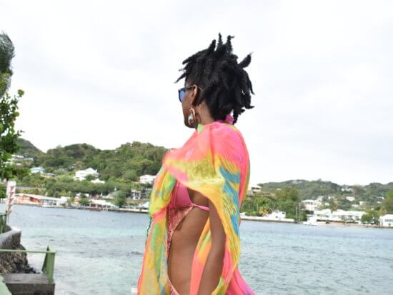 Caribbean black girl on the beach st vincent