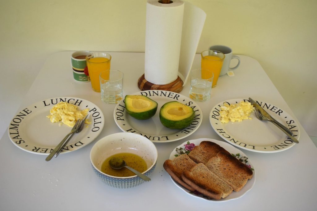 Caribbean breakfast at the Soufriere Guesthouse in Dominica
