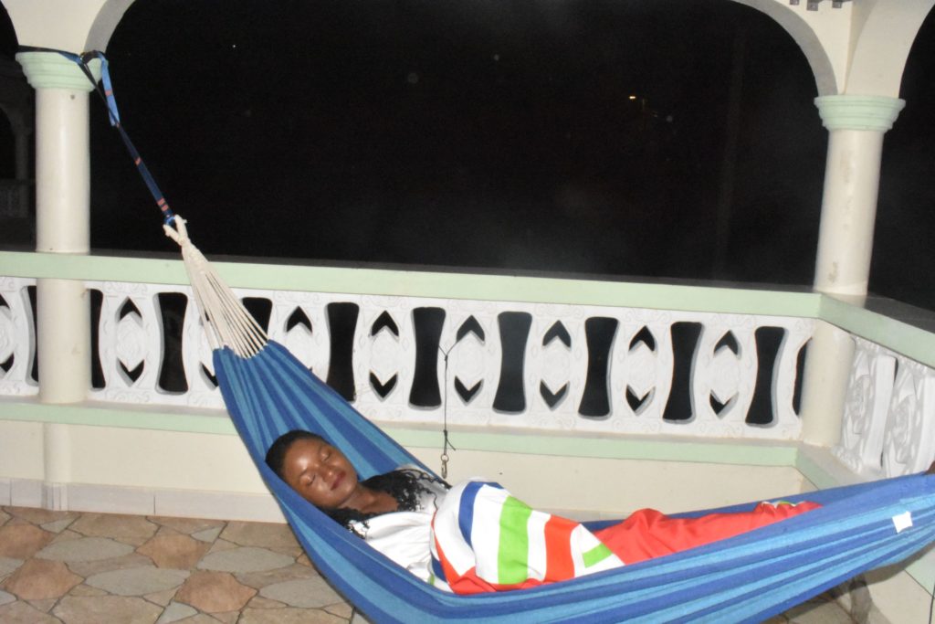 lying on a hammock in soufriere Dominica