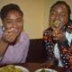 two black girls eating at the Lacou fusion cuisine restaurant in Dominica