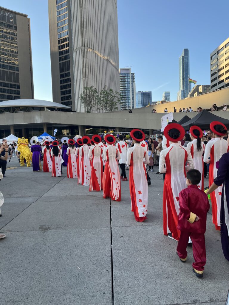 vietnamese traditional parade at the taste of vietnam festival in toronto during the summer