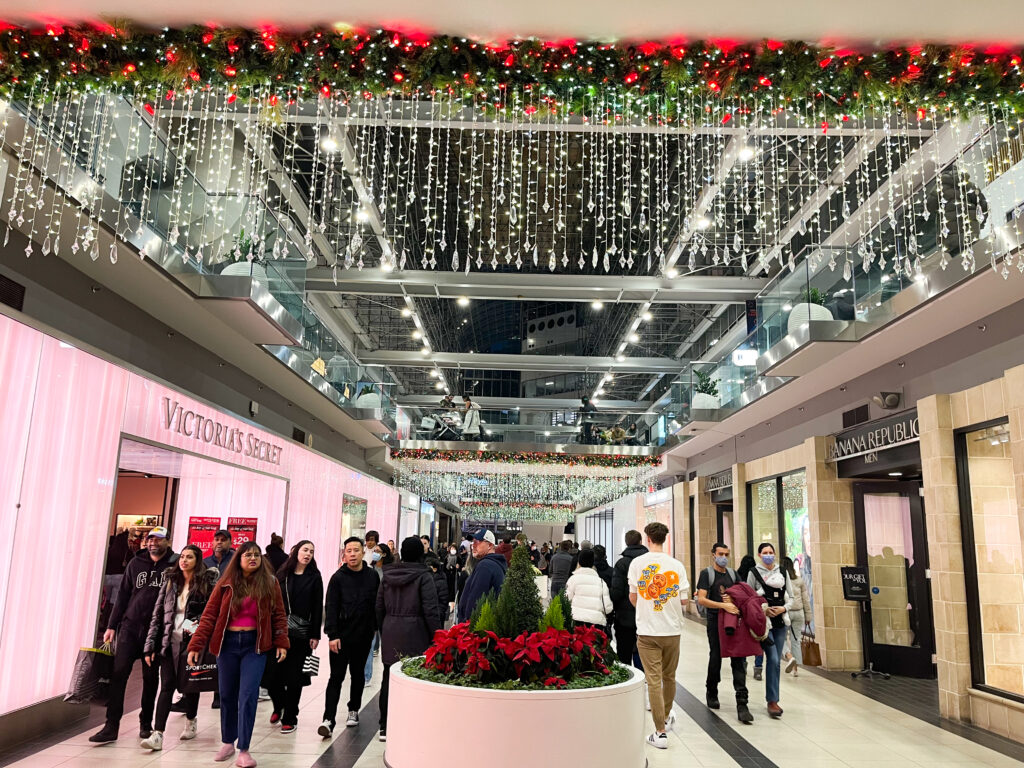 Christmas lights - Toronto Eaton Center during the Christmas season 2022