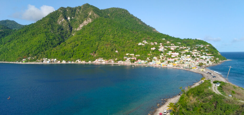 View of Scottshead, one of the most scenic points in Dominica Island. 