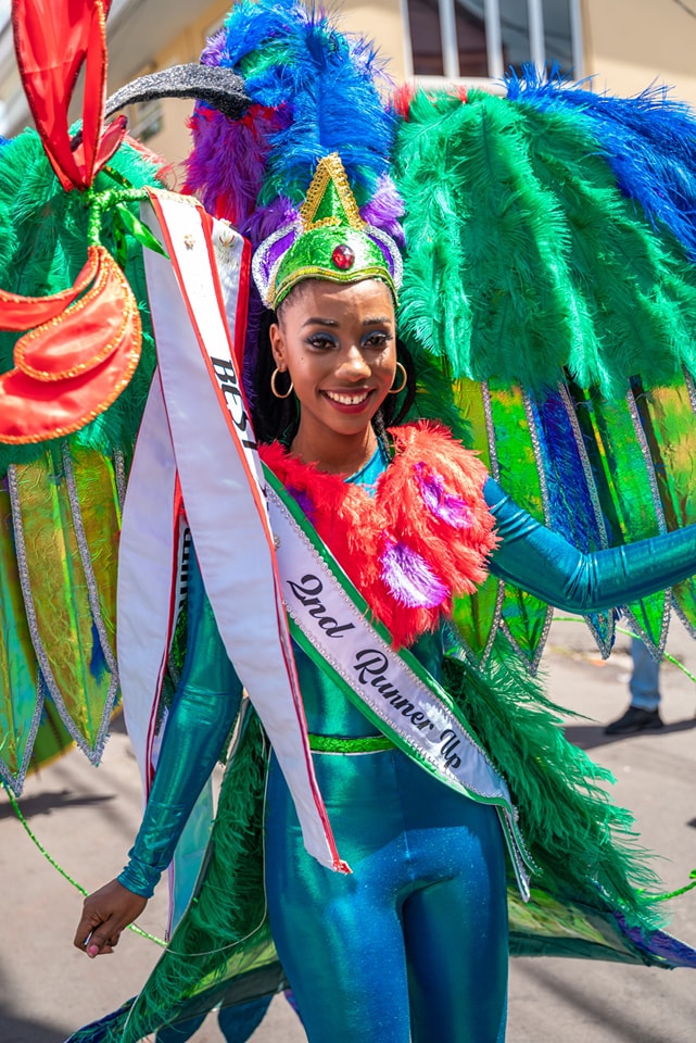 Caribbean Carnival, Dominica Carnival - Carnival Tuesday Costume parade with the queen contestants: Tarnia Eugene