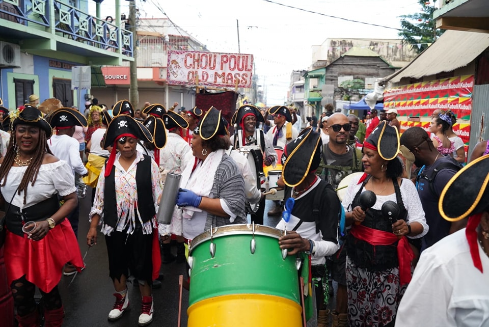 Dominica Carnival : Traditional jouvert band in Dominica during the Caribbean Carnival experience