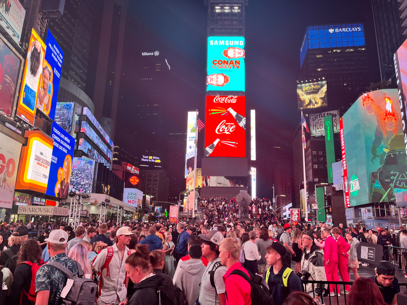 Things to do in York City by yourself - go to time square at night
