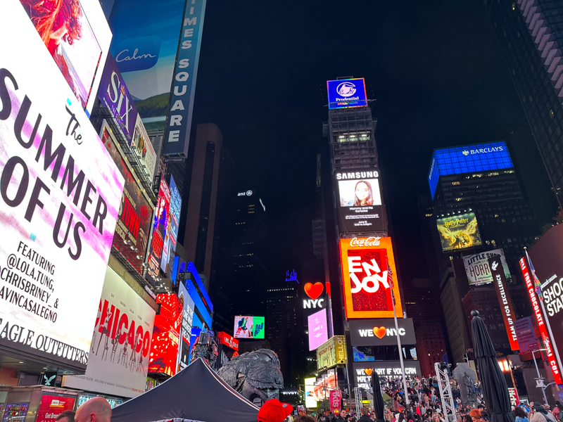 Travel with Clem - New York City Summer - View of the Time Square in New York City at night