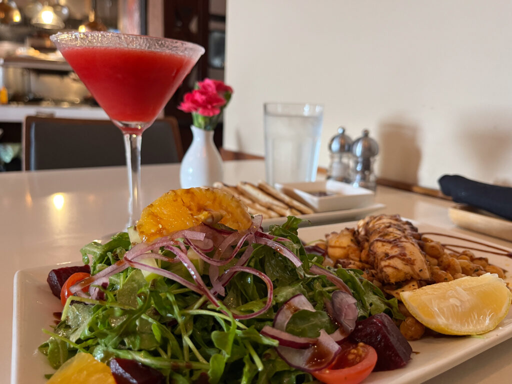 Things to do downtown Napa - enjoying an octopus salad at the Tarla mediteranean grill downtown Napa