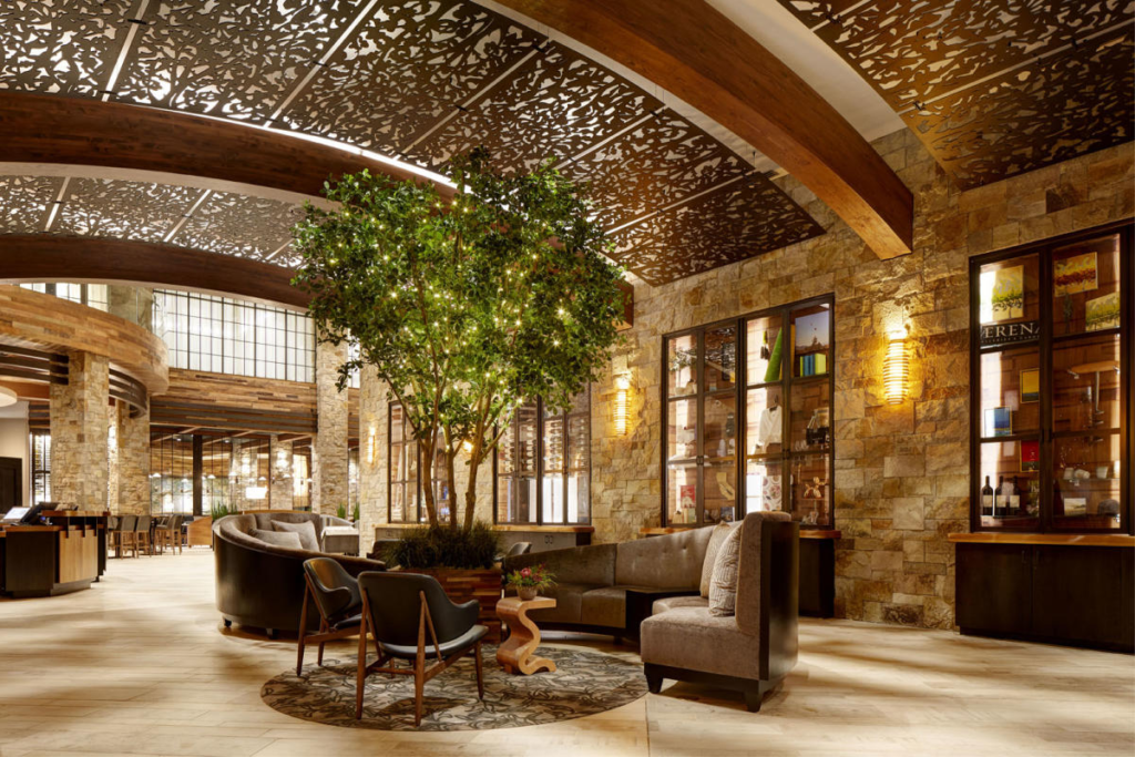 Archer Hotel lobby, one of the top downtown napa hotels 