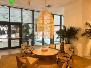 View of the lobby of the flow apartments complex in Fort Lauderdale - Travel with Clem