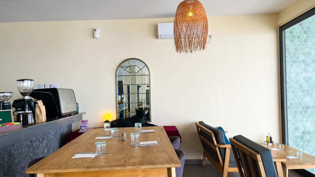 Inside Teddy's Coffee Dakar, a waterfront Café in Dakar